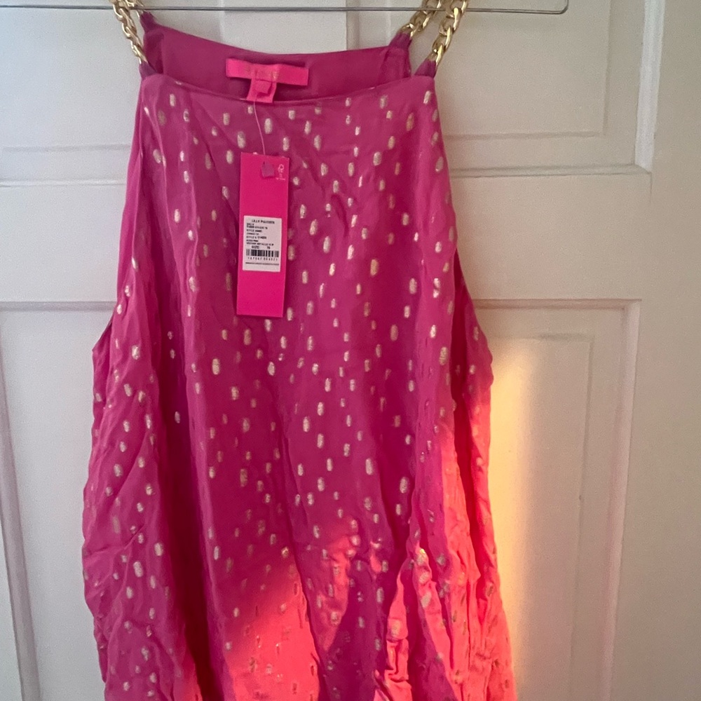 Lilly Pulitzer Pink and Gold Women's Top